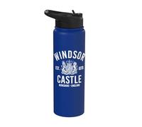 Windsor Castle Est. 1070 Berkshire Inglaterra Blanco Print Stainless Steel Insulated Water Bottle
