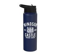 Windsor Castle Est. 1070 Berkshire Inglaterra Blanco Print Stainless Steel Insulated Water Bottle