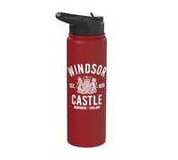 Windsor Castle Est. 1070 Berkshire Inglaterra Blanco Print Stainless Steel Insulated Water Bottle