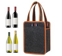 Wine Bottle Carrying Case - Felt Tote Wine Bottle Carrying Bag | Large Capacity Wines Carrier Bag For Travel, Picnic, Barbacoa, And Camping | Reutilizable Insulated Holder For 2-4 Bottles, Protective