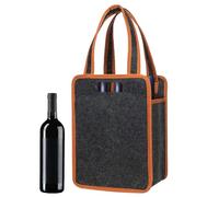 Wine Bottle Gift Bag - Felt Beverage Carry Pouch for Party Dinner Events | Thick Felt Material with Cutout Handle Design, Reusable Bottle Holder Sleeve for Travel Gifting Packaging 24x18x33cm