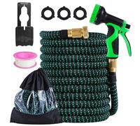 Winfnalsis 15m Manguera Jardin Extensible, Manguera Flexible Jardín | Pistola Rociadora 10 Funciones, Garden Hose, Manguera de Riego para Lavado de Coches, Riego de Plantas, Limpieza de Suelos