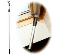 WinHux Palo Telescópico Abridor de Ventanas 1,2-2,0m Gran Alcance Aluminio Cierre de Botón, Varilla con Gancho Antideslizante y Control de Persianas, Compatible Velux Keylite Fakro Rooflite