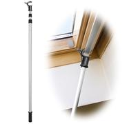 WinHux Palo Telescópico Abridor de Ventanas 1,2-3,0m de Gran Alcance de Aluminio con Cierre Giratorio, Varilla con Gancho Antideslizante, Compatible Velux Keylite Fakro Rooflite