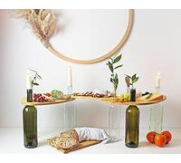 Winkee - Bottle Boards | Platos de madera originales para servir | Tabla de servir de madera para tu juego de sushi | Bandeja de madera para exteriores | Set de tabla de queso | Regalo para Navidad