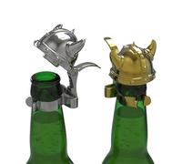 Winkee Original - Juego de 4 tapones de botella vikingos, divertidas tapas para botellas de cerveza I Summer GadgetsI, tapón de botella de cerveza casco