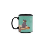 Winkee - Taza con efecto térmico de gatito travieso I Super dulce como taza de café y taza de té I Taza de café de gato - aprox. 300 ml