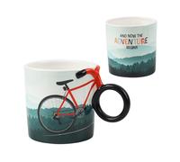 Winkee - Taza de café de bicicleta - Elegante taza de café con mango de bicicleta I Taza de té de bicicleta I Accesorio perfecto para bicicleta