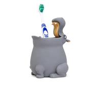 Winkee Vaso para cepillos de dientes con diseño de hipopótamo, divertido soporte para cepillos de dientes para niños y bebés, 10 x 10 x 13,5 cm