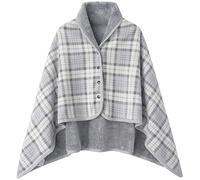 WINKEEY Manta con Capucha de Invierno Frazada Forro Polar, Suave, cálida, Sudadera con Capucha acogedora Manta térmica,Talla única, Multicolor Gris