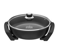 WINNING STAR Sartén eléctrica 1500W antiadherente redonda de 30CM (12 pulgadas) con Tapa de vidrio, Olla Electrica con tapadera Cristal, Asas frías al tacto y superficie, Cazuela Profunda, Cacerolas