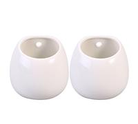 WINOMO 2 unids Cerámica Macetas de Pared Colgante floreros de cerámica Macetero Colgante macetas Redondas para Exteriores macetas de Pared para Plantas Blancas (11 x 8.5 x 10cm)