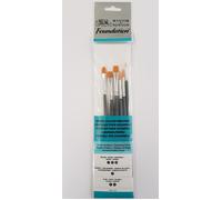 Winsor & Newton – Pinceles para acuarela Foundation – Set de 6 sintéticos surtidos