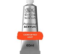 Winsor & Newton acrílico profesional Artist's - tubo de pintura acrílica de 60ml, color rojo de cadmio claro