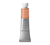 Winsor & Newton Acuarela Profesional - Pintura de Acuarela, Alta Luminosidad, Resistente a la Luz, Calidad de Archivo, Tubo de 5ML, Color Naranja Winsor-M.Rojo
