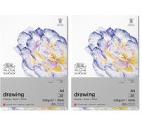 Winsor & Newton Bloc Dibujo, Blanco Natural, DIN A4 (Paquete de 2)