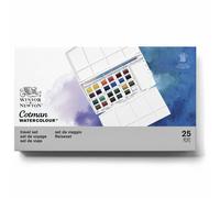 Winsor & Newton – Caja de acuarelas Cotman Pintor Plus, 24 medio godets colores surtidos