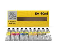 Winsor & Newton Galeria Pintura Acrílica, Multicolor, Set De 10 Tubos De 60 Ml, 600