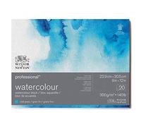 Winsor & Newton Papel de acuarela profesional Grano fino 300 g 100% algodón 20 hojas