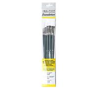 Winsor & Newton Pinceles para acrílico Foundation – sintéticos, surtidos – Set de 6 unidades