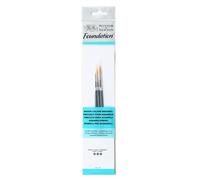 Winsor & Newton Pinceles para acuarela Foundation, set de 3 Unidades, sintéticos, pinceles redondo nº 3, 4 y 6