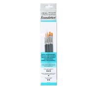 Winsor & Newton – Pinceles para acuarela Foundation – Set de 6 sintéticos surtidos