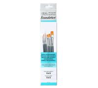 Winsor & Newton Pinceles para acuarela Foundation – Set de 6 unidades, sintéticos surtidos