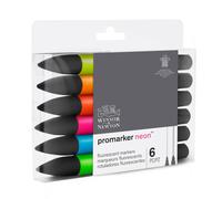 Winsor & Newton Rotuladores ProMarker Neon – Set de 6 unidades, colores surtidos