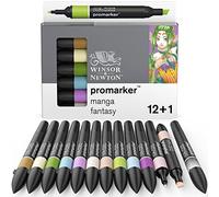 Winsor & Newton - Set de Rotuladores ProMarker, 12 + 1 Unidades, Manga Fantasy