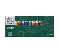 Winsor & Newton Winton - Set Studio de pinturas al óleo , 8 tubos de 21 ml colores surtidos + 1 blanco 37ml + 1 liquin 75ml + 2 pinceles Winton