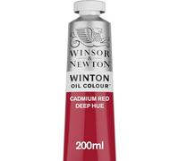 Winsor & Newton Winton - Tubo de Pintura al Óleo, 200 ML, Rojo (Tono Rojo de cadmio oscuro)