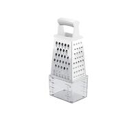 Wintem Rallador de queso de 4 lados de acero inoxidable con cómodo recipiente dosificador, ideal para rallar queso o fruta gracias a las cuchillas afiladas y asa superior - Lavable en lavavajillas