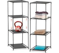 Wintem Zapatero Ahorra Espacio, 3 estantes de Tela, Juego de 2 estantes modulares, 34 x 34 x 98 cm, librería Multiusos para casa y Oficina, Ligero y Resistente, baño, Cocina y salón,