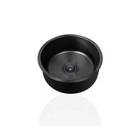 WIQUYBML Fregadero de Acero Inoxidable 304, Fregadero pequeño, fregaderos de Cocina Redondos, 1 cubeta, Negro, fregaderos para caravanas con Tubo de desagüe, Tipo de instalación Desde la pa