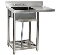 WIQUYBML Fregadero de Acero Inoxidable, Fregadero Comercial de un Solo Seno para Restaurante con escurridor, de Uso Industrial para Exteriores, Ideal para restaurantes, cafeterías, Bares, h