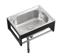 WIQUYBML Fregadero utilitario de Acero Inoxidable, Fregadero de Cocina Mural con Soporte para lavandería, Garaje y Uso Industrial.