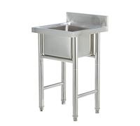 WIQUYBML Fregadero utilitario Independiente de Acero Inoxidable 304, Juego de Cocina Comercial con Grifo para Exteriores, lavandería, Patio Trasero, Garaje Industrial.