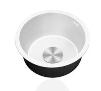 WIQUYBML Mini Fregadero de Cocina de Acero Inoxidable con escurridor y rebosadero, Montaje bajo encimera o sobre encimera para Barra de Autocaravana