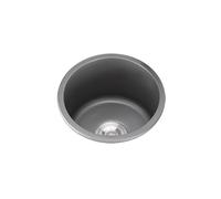 WIQUYBML Mini Fregadero Redondo de Cocina, Acero Inoxidable, un Solo Seno con escurridor y rebosadero, para autocaravanas, Bares y restaurantes, Montaje bajo encimera o sobre encimera.