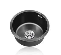 WIQUYBML Mini fregaderos de Cocina, Acero Inoxidable, un Solo Seno con escurridor y rebosadero, para instalación bajo encimera o sobre encimera en Bares, restaurantes y caravanas.
