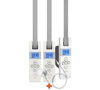 WIR elektronik, eWickler Comfort 3er Set, eW820, enrollador eléctrico de 3x + 1x sensor solar eSo371 1m, pantalla, para correas de 23mm, ocultas, hasta 50Kg, tiempos de viaje ajustables, incl.