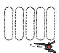 WIRSHO 5 cadenas de motosierra de 8 pulgadas con 48 eslabones de accionamiento | 1/4" LP Pitch | calibre 1,1 mm (0,043") cadenas de sierra para guías de cadena de 24 cm, cadena de repuesto para mini