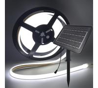 Wisada 24V Tira LED de neón COB[4M,Blanco 6000-6500K],flexible e impermeable IP67,8 modos,alimentación por USB/energía solar,320LEDs/m,1200mAh Tiras LED,iluminación decorativa para el hogar
