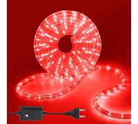 Wisada 2M LED Tubo de Luz, 8 Modalidades，220V Exterior e Interior Tira de Luz Flexible, Rojo, Para Decoración e Iluminación Halloween, Boda, Fiesta, Navidad