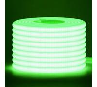 Wisada Tira LED COB 288 LEDs/m, AC220-240V impermeable flexible cortable mangueras LED neón FCOB CRI85+ 20M Verde uniforme sin puntos oscuros decoración para el hogar y tiendas