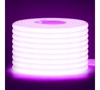 Wisada Tira LED COB 288 LEDs/m, AC220-240V impermeable flexible cortable mangueras LED neón FCOB CRI85+ 20M Morado uniforme sin puntos oscuros decoración para el hogar y tiendas