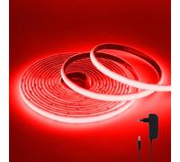 Wisada Tira LED neón COB 288 LEDs/m, AC220-240V impermeable flexible cortable Guirnaldas luminosas CRI85+ 2M Rojo uniforme sin puntos oscuros decoración para dormitorio cocina y armario
