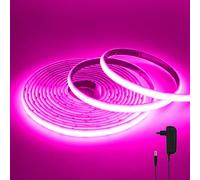 Wisada Tira LED neón COB 288 LEDs/m, AC220-240V impermeable flexible cortable Guirnaldas luminosas CRI85+ 10M Rosa uniforme sin puntos oscuros decoración para dormitorio cocina y armario