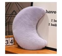 Wisafory Cojín de peluche para niños, diseño de estrella, luna, corazón, mullido, suave, cojín cervical, cojín decorativo para habitación de los niños, dormitorio, decoración, regalos, luna morada, 45