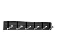 Wisfame Percheros Pared con 6 Ganchos Plegable, Moderno Perchas Pared,Colgadores Pared para Toallas,Abrigos, Chaquetas, Sombreros(Negro/Plata)